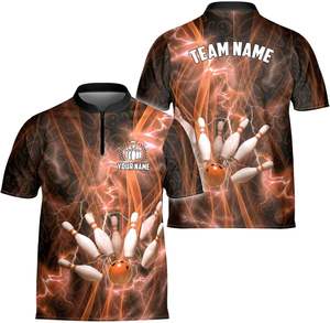 Wholesale High Quality Men's Custom Oem/odm Polyester <b>Bowling</b> Shirts Cheap Polo with Sublimation Transfer Print Factory - Product Image 5