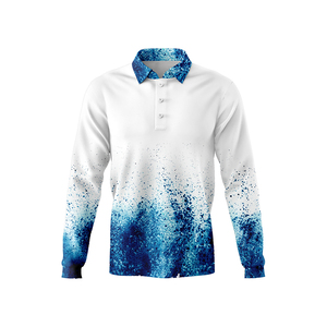 เสื้อเชิ้ตตกปลาแขนยาวผู้ชาย พิมพ์ลายปลากระเบนยามพระอาทิตย์ตก ป้องกันรังสียูวี UPF 50 ผลิตจากโพลีเอสเตอร์ 100% ทรงโปโล - Product Image 5