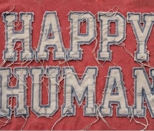 Camisetas de hombre con bordado distressed, estampado Happy Human, de peso pesado, estilo vintage lavado - Product Image 3