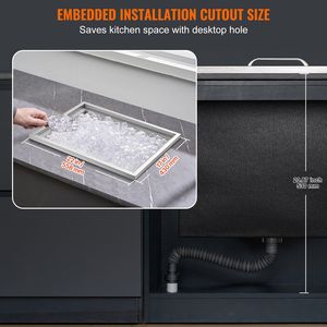 Contenitore per Ghiaccio Commerciale in Acciaio Inox da 40 Qt, 22"L X 17"W X 12"H, per Cucina Esterna, Bar e Vasche per Bevande - Product Image 6