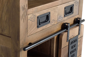 Mueble de Salón Pequeño de Madera de Mango Maciza de Estilo Industrial Vintage, Mueble de Cocina de Madera Maciza de Estilo Europeo - Product Image 5