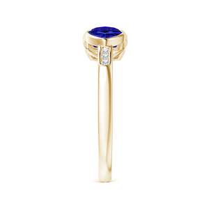 <b>Cushion</b> & Trillion Tanzanite Sagittarius Two Stone Ring Handmade Customized Fine Jewelry Wedding 14K Solid Gold - Product Image 2