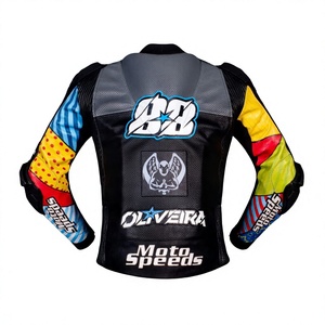 เสื้อแจ็คเก็ตหนังแท้สำหรับขี่มอเตอร์ไซค์ Miguel Oliveira MotoCP ทำจากหนังวัว/หนังจิงโจ้ ตัดเย็บตามขนาด พร้อมรูระบายอากาศ สำหรับแข่งรถ/เสื้อแจ็คเก็ตป้องกัน CE - Product Image 2