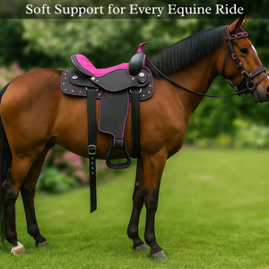 Selle de cheval synthétique légère de style western pour la course de barillets et la randonnée équestre |   Équipement d'équitation durable OEM, équipements d'équitation pour chevaux - Product Image 4