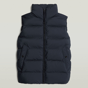 OEM Custom <b>Men's</b> Black Spring Solid Woolen Puffer Vest <b>Warm</b> Zipper Pocket V-neck Hooded Sleeveless Padded <b>Jacket</b> - Product Image 6