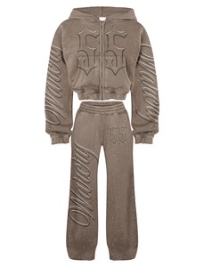Conjuntos de Sudadera con Capucha para Hombre, Estilo Urbano, Estampado de Letras, Algodón French Terry, Atuendos Casuales de Otoño - Product Image 4