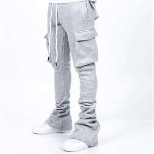 Joggers cargo empilés personnalisés pour hommes en coton épais French Terry, multi-poches, style streetwear, pantalon de survêtement Y2K, mode OEM ODM - Product Image 3