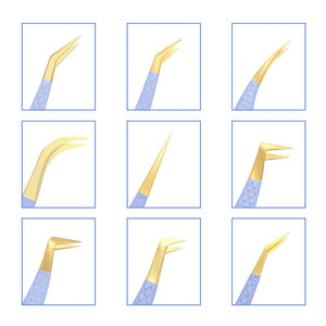 Pinzas para Extensión de Pestañas de Acero Inoxidable Antiestáticas de Alta Precisión con Puntas de Fibra, Suministro de Fábrica - Product Image 2