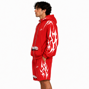 Vêtements de sport pour hommes, sweats à capuche et coupe-vent personnalisés avec logo gothique, ensemble veste et short, streetwear, fabrication OEM - Product Image 3