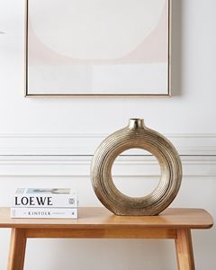 Premium Handmade Decorative Gold Metal Flower <b>Vase</b> Modern Interior Styling Product <b>for</b> Luxury Homes Commercial Spaces Villas - Product Image 2