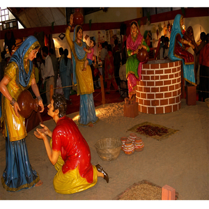 Decoración Temática del Pueblo Cultural Punjabi, Estatua de Sohni Mahiwal, Decoración para Escenarios de Boda, Estatuas Personalizadas, Decoración Punjabi - Product Image 1