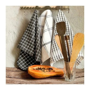Best Selling Highly Absorbent Cotton Golf <b>Kitchen</b> Towels Black White Color Checked Embroidered Customizable High Water Printed - Product Image 1