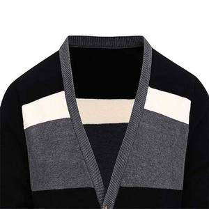 Cardigan décontracté pour homme à manches longues en acrylique, couleur personnalisable, col en V uni, respirant, séchage rapide, anti-rétrécissement - Product Image 3
