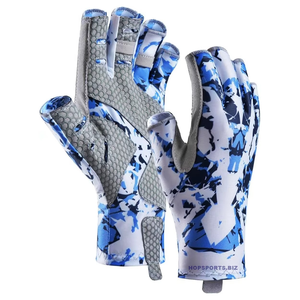Gants de pêche unisexes en polyester respirant antidérapants pour activités de plein air, fermeture auto-agrippante, pour kayak, randonnée et pagaie - Product Image 2
