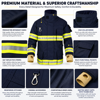 Veste de pompier ignifuge, veste de lutte contre l'incendie, veste de sécurité réfléchissante, veste de secours d'urgence, équipement de protection pour pompier