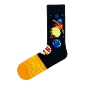 Chaussettes mi-mollet unisexes de haute qualité en Spandex/Coton, respirantes, écologiques, tricotées, motif géométrique, design anime joyeux - Product Image 1