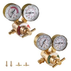 ชุดควบคุมออกซิเจนอะเซทิลีน 0-4000 PSI และ 0-400 PSI พร้อมเกจวัดแก๊สเชื่อม CGA 540/CGA 200 ช่องต่อเหล็ก - Product Image 1