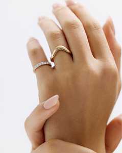 Tapered Minimalist Gold <b>Stacking</b> <b>Ring</b> 14K 18K Solid Gold Chunky Everyday Modern Classic Wave Wedding Band Jewelry Manufacturer - Product Image 4