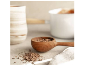 Cuchara medidora de madera marrón natural con mango largo, tazón redondo, cuchara medidora de madera con mango. - Product Image 3