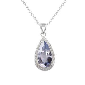 Pendentif en saphir bleu clair en forme de poire, charme en argent sterling 925 plaqué or 14 carats, bijoux de fiançailles faits à la main, cadeau - Product Image 4