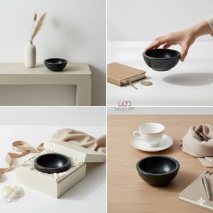 Moderna Tazón de Mármol Negro - Tazón Decorativo Multifuncional para Frutas, Ideal para Celebraciones de Diwali y Ramadán |   Era de Piedra - Product Image 5