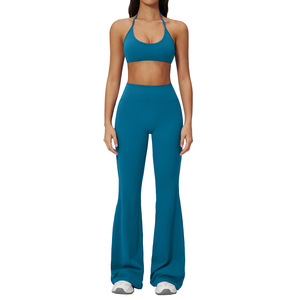Conjunto Deportivo Premium para Mujer, 2 Piezas, Bra Deportivo y Pantalones Acampanados con Control de Abdomen, para Yoga, Gimnasio y Entrenamiento - Product Image 4