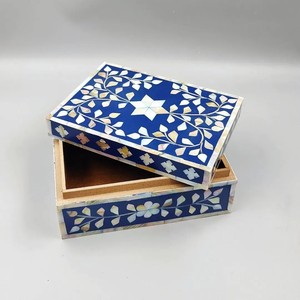 กล่องใส่เครื่องประดับตกแต่งลายมุกหรูหรา กล่องเก็บของทำมือ กล่องของขวัญไม้ ของตกแต่งบ้าน ขายส่ง ส่งออก - Product Image 1