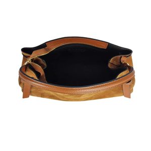 Royaa Suede and leather handbag Handbag Top Handle Purse Adjustable <b>Strap</b> Genuine Leather Minimalist <b>Shoulder</b> Zipper Closure - Product Image 3