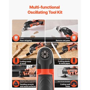 Utensile Multifunzione Oscillante Elettrico 4 Ampere, 6 Velocità Variabili, 7000-19000 OPM, 3.2 Gradi, Alimentazione a Batteria - Product Image 2