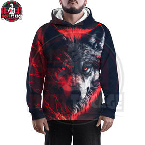 Sudadera con Capucha Ligera, Transpirable, de Alta Calidad, con Estampado por Sublimación, con Cierre, Estilo Gótico, Roja y Negra, para Otoño - Product Image 4
