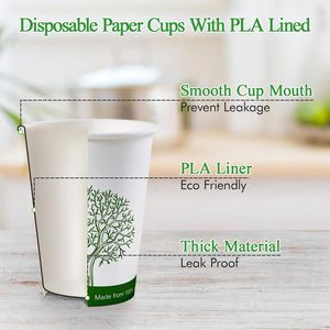 210 Bicchieri di Carta Ecologici da 16 oz, Biodegradabili con Rivestimento in PLA, Compostabili per Caffè e Feste - Product Image 3