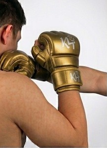 Gants de boxe demi-doigts en cuir PU pour entraînement et sparring MMA Muay Thai Kickboxing KLTW INT'L KL-MMA-001 - Product Image 5
