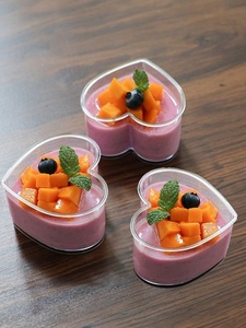 Tapa de plástico con forma de corazón para vasos de postre de 30 ml, mini pudín, mousse, gelatina, estilo vintage, con tapa abatible, apta para congelador, desechable, ideal para bebidas frías - Product Image 3