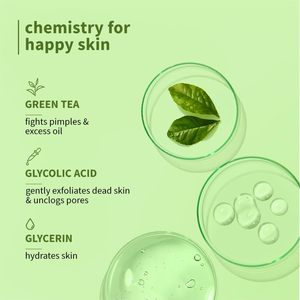Tonique visage au thé vert et à la prune pour peaux grasses et sujettes à l'acné |   Avec de l'acide glycolique |   Femmes et Hommes |   6,76 fl oz (200 ml) - Product Image 4