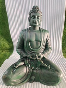 FRP Buddha Statue Military Green Color High Quality Material for Living Room Meditation Room Home Garden-Export Quality - Product Image 4