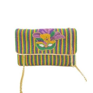 Sac coloré indien fait main perlé, artisanat ethnique de luxe, poignée baguette en perles de verre, durable, style tendance, pour fêtes et occasions décontractées - Product Image 1