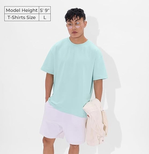 T-shirt unisexe respirant en coton léger à faible MOQ, personnalisable avec logo, coupe oversize pour hommes, vente en gros, idéal pour l'été - Product Image 2