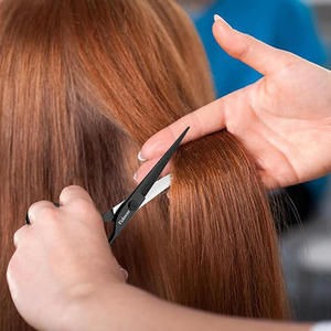 Ciseaux professionnels de coiffure à manche long en acier inoxydable 4Cr13, 6 pouces, avec logo personnalisé, argentés, pour droitiers, pour la coupe et l'éclaircissement des cheveux - Product Image 5