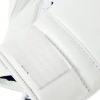 Guantes de Boxeo de Cuero Blanco con Cierre de Cordones en la Muñeca para Adultos, Guantes de Entrenamiento de Dedos Completos para Boxeo, Sparring, Muay Thai