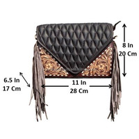 Tas Selempang Kulit Sapi Asli Jahitan Tangan Model Terbaru, Tas Bahu Kulit Berlapis Warna Cokelat untuk Wanita
