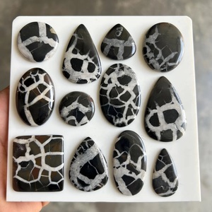 Cabujón de saptián negro, piedra suelta, cristal curativo, para fabricación de joyas, anillos, colgantes, macramé y envoltura de alambre. - Product Image 4
