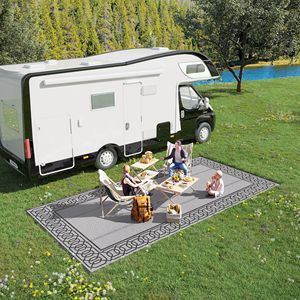 Waterproof Reversible Plastic Straw Rug <b>Large</b> 9 X 18 Outdoor Carpet for Patio & RV Camping Portable Decorative <b>Mat</b> - Product Image 2