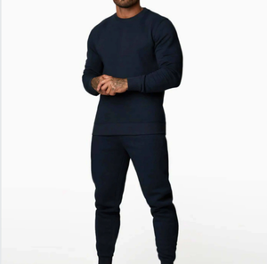 Ensemble de survêtement premium pour homme à col rond, en molleton de coton uni, pour le sport et les loisirs, OEM, marque privée, vente en gros - Product Image 1