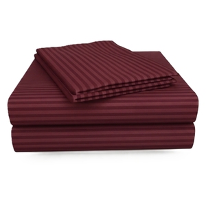 <b>Striped</b> Bed Sheet <b>Set</b> Pillowcase <b>Set</b> <b>Bedding</b> Stripe Linen Look Breathable For Home Hotel Use Custom Logo - Product Image 3