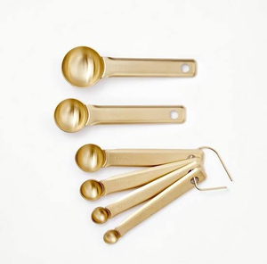 Ensemble de 7 cuillères à mesurer en métal doré – Meilleur prix – Cuillères à mesurer en laiton faites à la main avec design personnalisé pour - Product Image 1