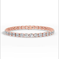 Pulsera de tenis con 10 diamantes cultivados en laboratorio, plata de ley 925 chapada en oro, 3.9mm alargados, cuatro puntas, VVS1-VVS2, certificado IGI