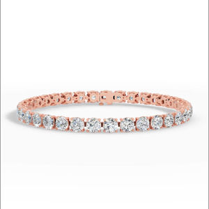 10ct Round Lab Grown Diamond Tennis <b>Bracelet</b> 925 Sterling <b>Silver</b> Elongated Four Prong Wholesale OEM Fine Jewelry Manufacturer - Product Image 5