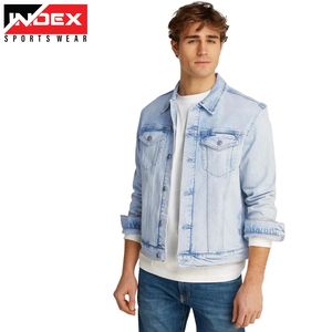 Chaqueta de Mezclilla para Hombre, Estilo Urbano, Corte Moderno, Chaqueta Azul para Hombres Jóvenes, Suministro al por Mayor de Moda - Product Image 3