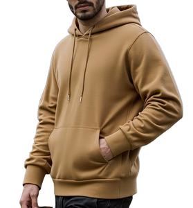 Sudadera con capucha de color sólido para hombre - Sudadera transpirable de manga larga con bolsillo canguro para hombre - Product Image 1