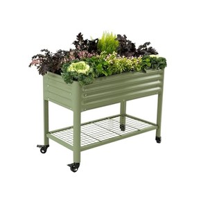 Teak Wood Premium Elevated <b>Planter</b> Brass Inlay Luxury Garden Stand Wholesale - Product Image 1